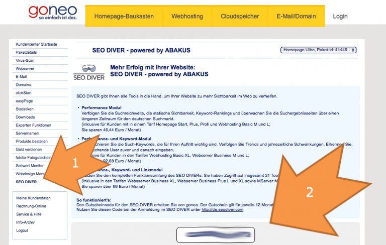 goneo Hostingpakete nun mit SEO DIVER powered by ABAKUS - goneo Blog